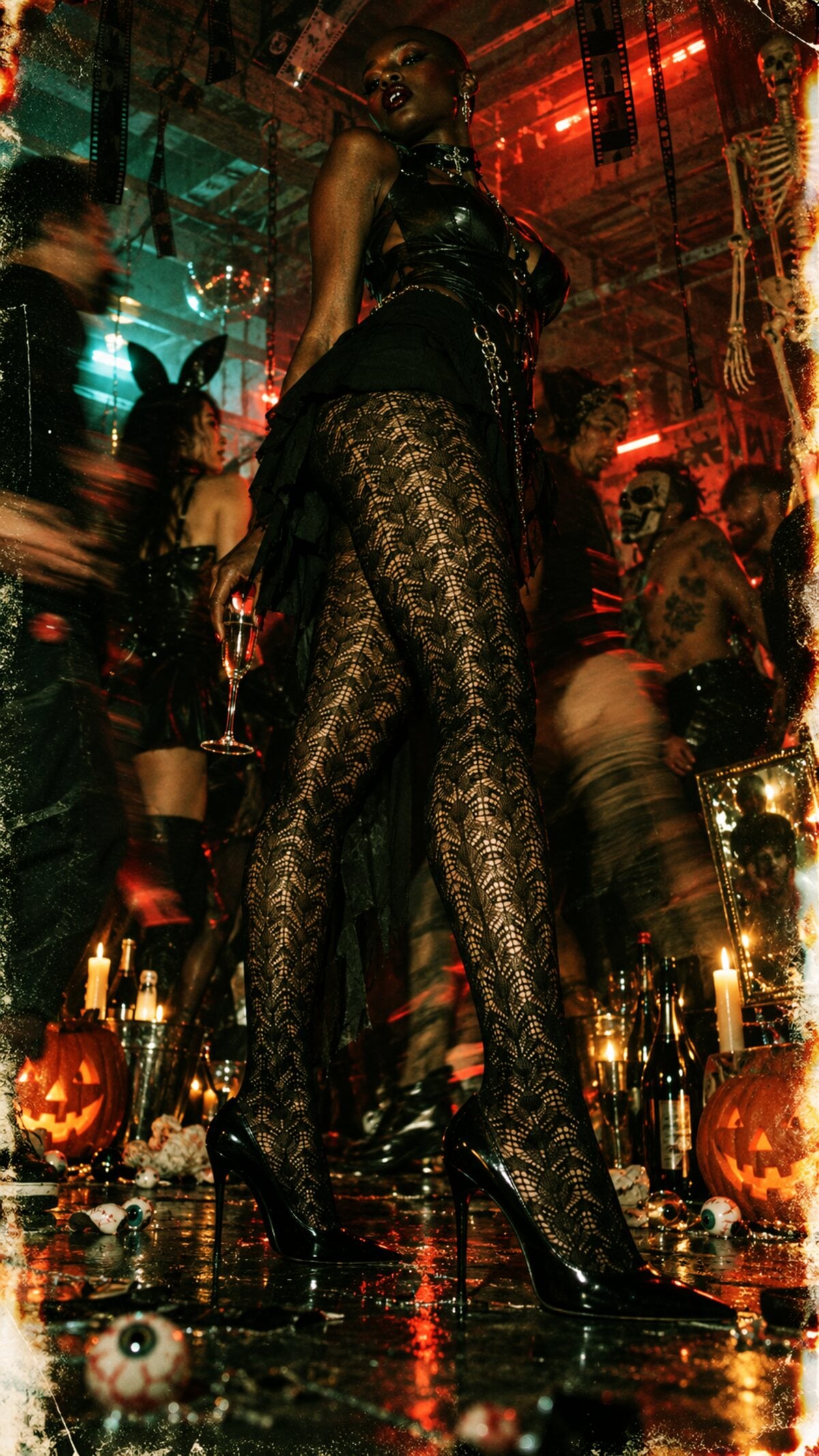 Pantis AIRE negros en una fiesta de Halloween