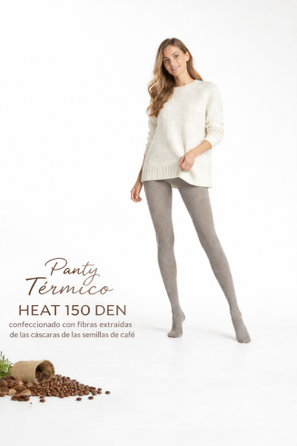 Panty Térmico Heat 150 DEN fibra creada a partir de las carcasas de las semillas de café